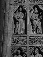 Reims, Cathedrale, Facade occidentale, Revers, De Moise a Marie et la Sainte Famille (scene 2) (Anne et Joachim)